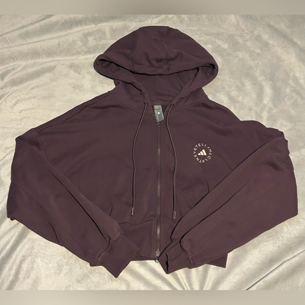 adidas by Stella McCartney Sportswear Cropped Hoodie in Purple - L - Picture 4 of 11